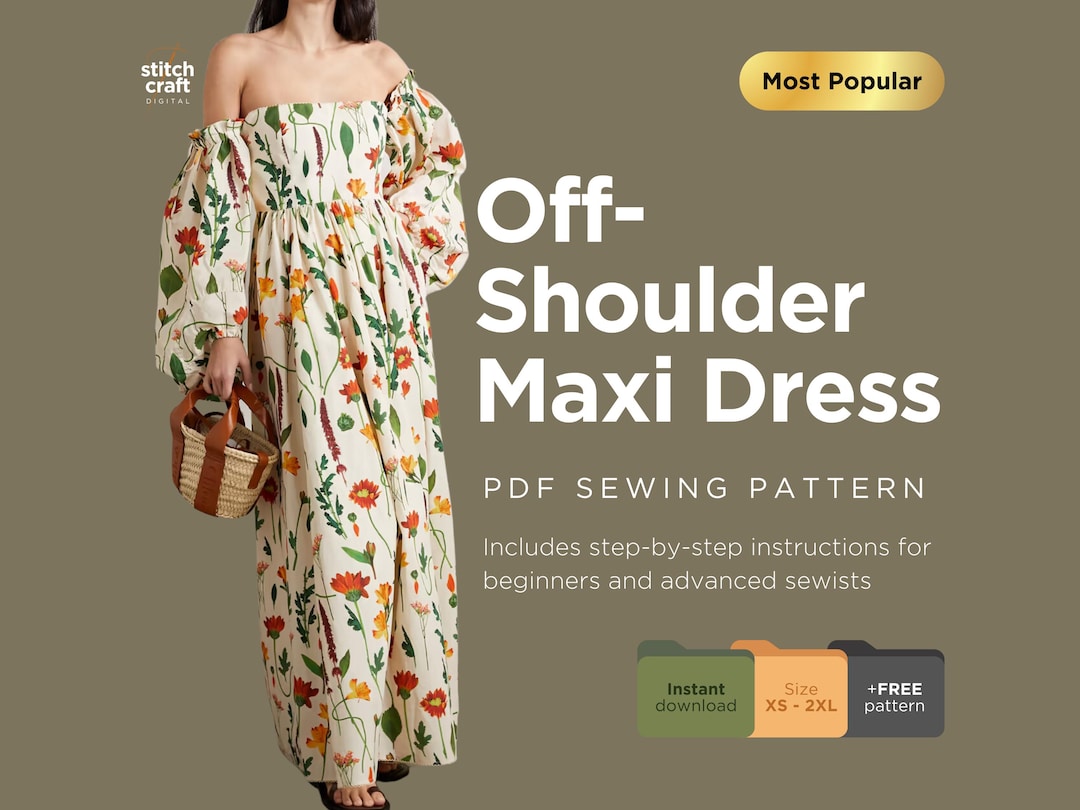 off shoulder maxi dress pattern Slip Off Shoulder Bias A Line Maxi Dress