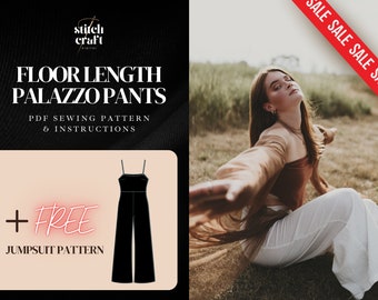 Palazzo High Waist Pants Sewing Pattern: Wide Leg Design XS-XXL (PDF Pattern)
