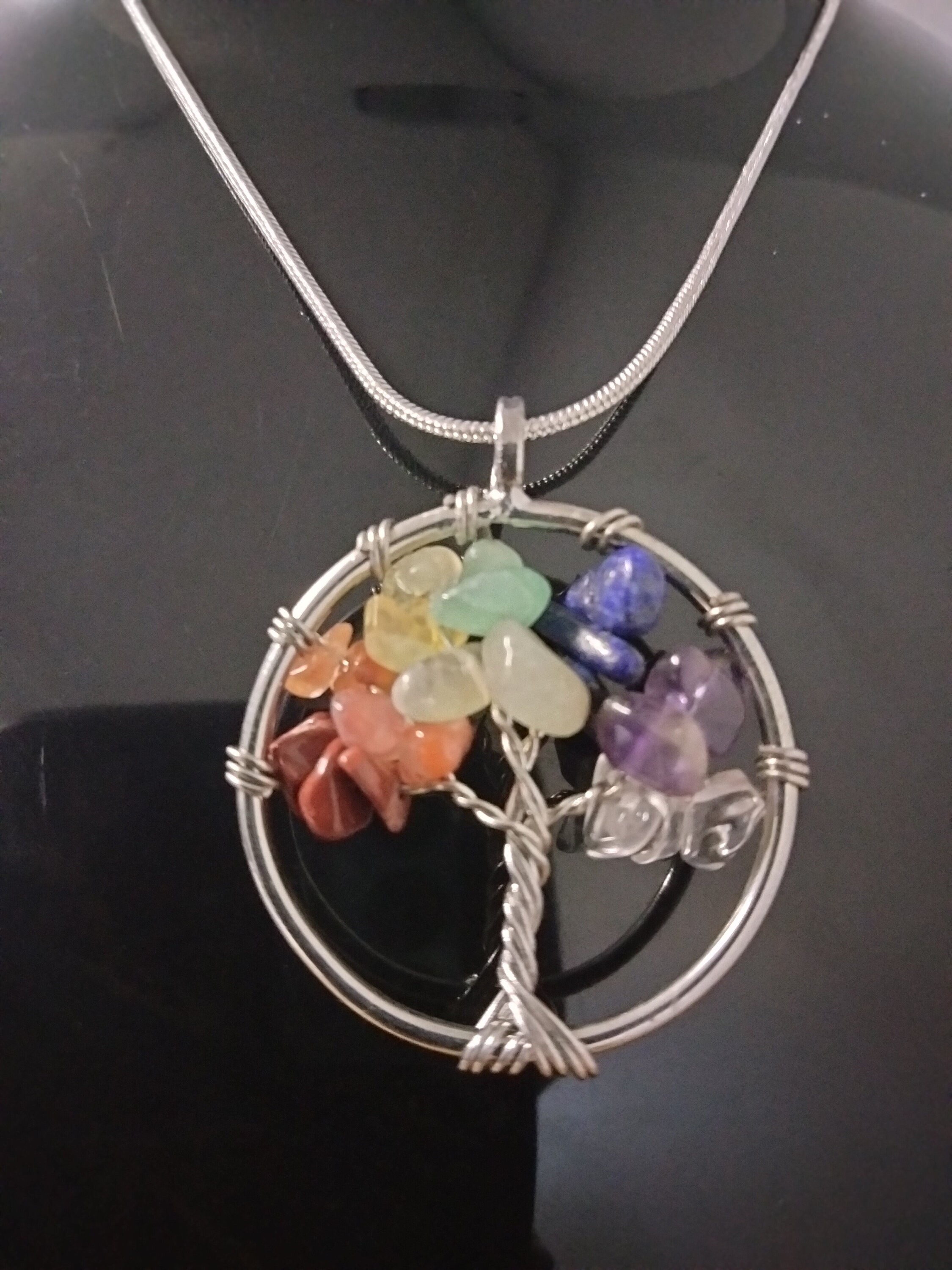 Flower of life seven chakra - Gold Brass Necklace main image 1