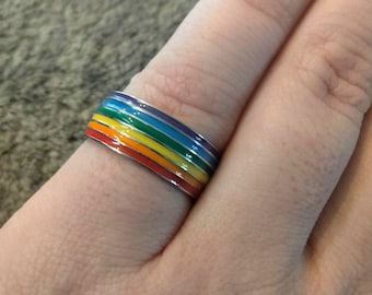 Arcoíris, anillo ancho, género fluido, gay, heterosexual, orgullo, alianza