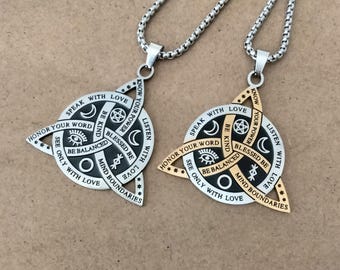 Trinity knot, triquetra necklace, Norse mythology, religious symbol, pagan