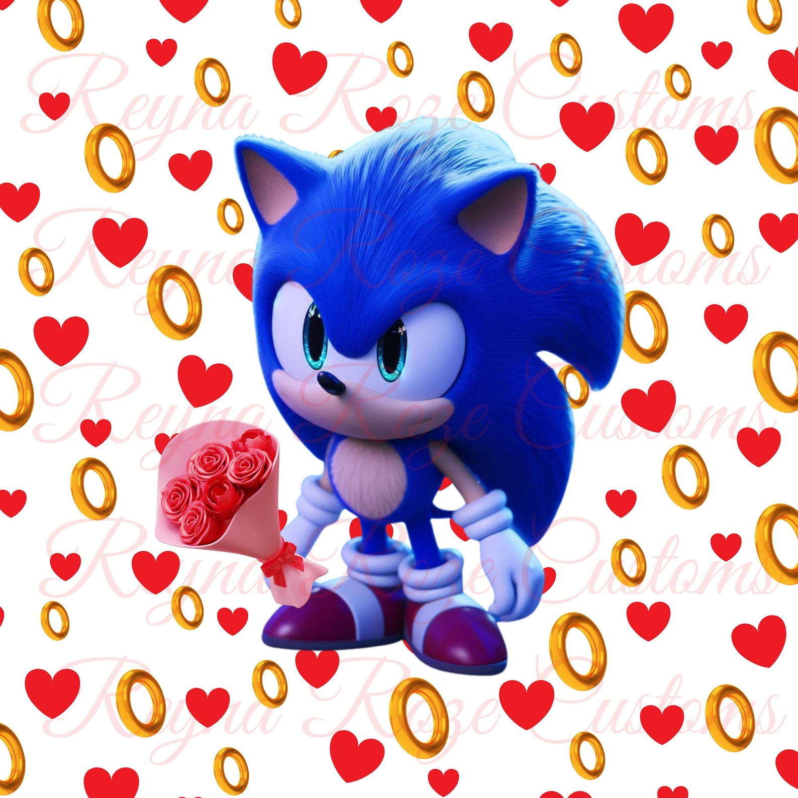 Cute Sonic the Hedgehog Valentines Png - Etsy