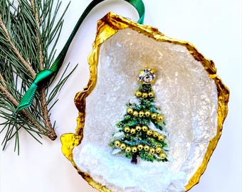Oyster Shell Christmas Ornament Keepsake