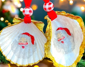 Santa Claus Christmas Shell Ornament