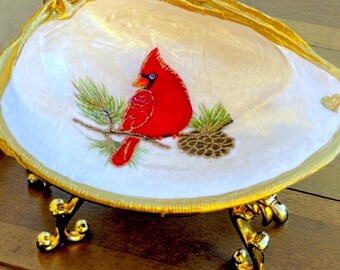 Cardinal Shell Ring Dish, Memorial Gift