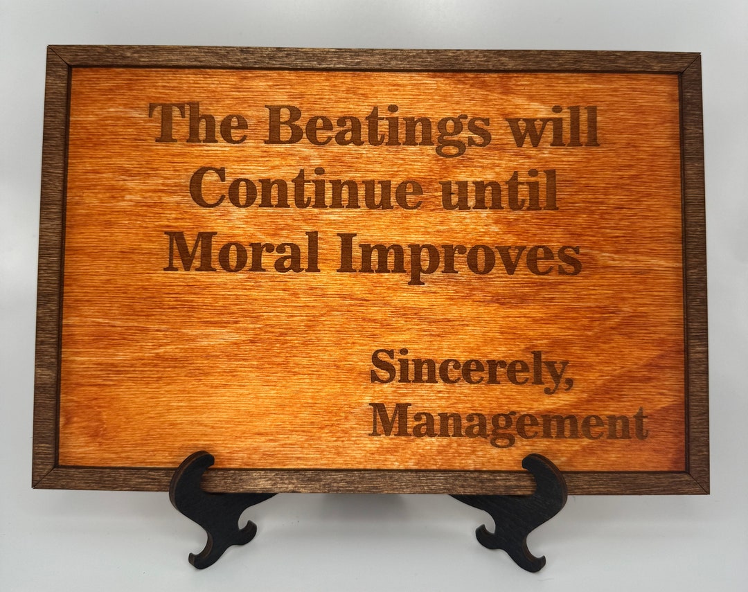 Morale Improvement Sign Humorous Workplace Decor - Etsy