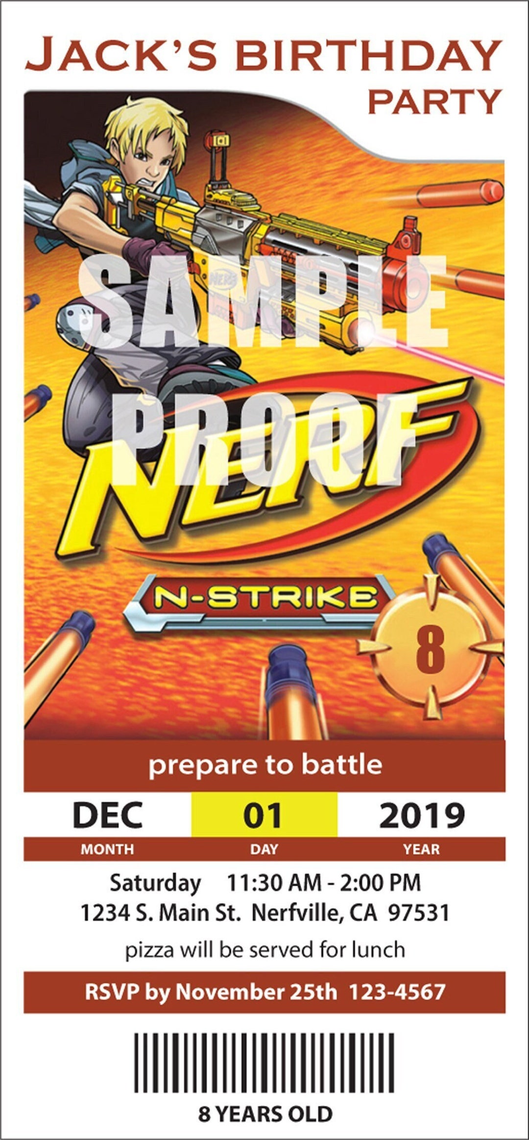 Nerf Party Digital Birthday Invitation Etsy