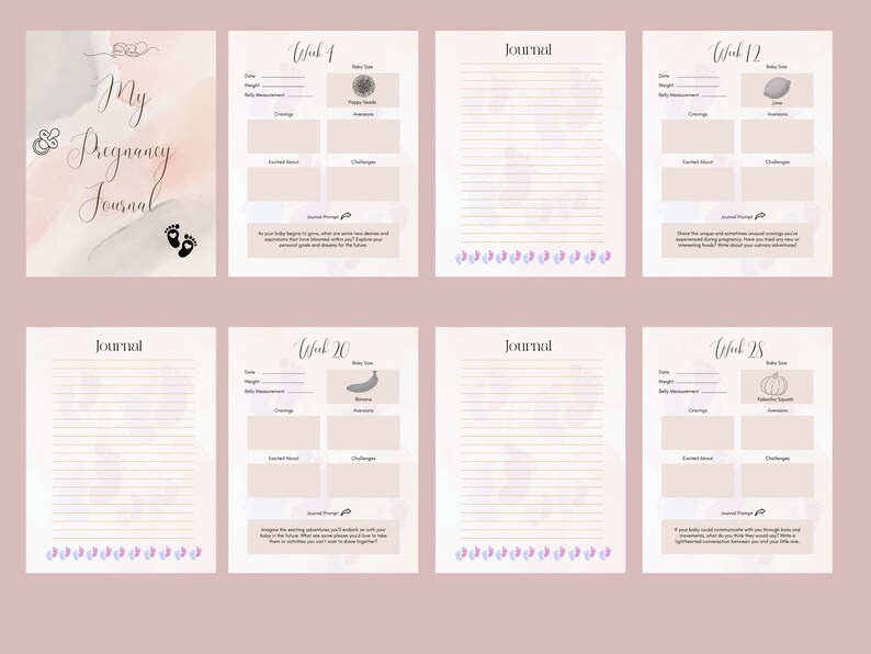 Printable Pregnancy Journal Bump to Baby PDF File for Etsy
