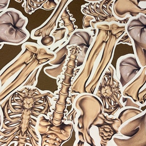 Bone Stickers Bag of Bones Anatomy Matte Or Glossy Die Cut Vinyl Creepy Biology Stickers Sticker Pack