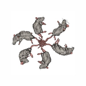Rat King Matte Mini Art Print Creepy Home Decor