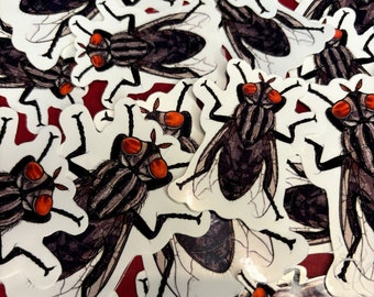 Confezione di adesivi per insetti fatti a mano in vinile fustellato lucido Bug Mini Fly