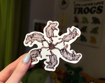 Rattenkönig Glossy sterben geschnittene Vinyl handgemachte Horror Tier Aufkleber
