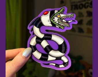 Beetlejuice SandWorm Glossy sterben geschnitten Vinyl handgemachte bunte Horror Film Aufkleber