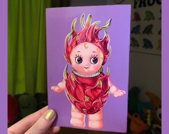 Dragonfruit Kewpie Doll glanzende Mini Art Print 4' x 6' schattige muurkunst