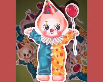 Clown Kewpie Matte Or Glossy Die Cut Vinyl Sticker Cute Doll Sticker