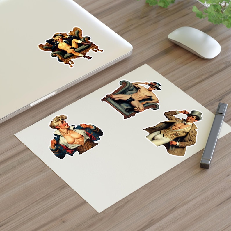 Human Men Sticker Regal Victorian Gentlemen Sticker Sheets,retro Regency Decals ...