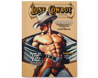 Lone Cowboy Hardcover Journal, Everyman Series, gay journal, gay Office Decor, Unique Gay Gift, Vintage, Pulp, Men's Journal, LGBTQ+ Art