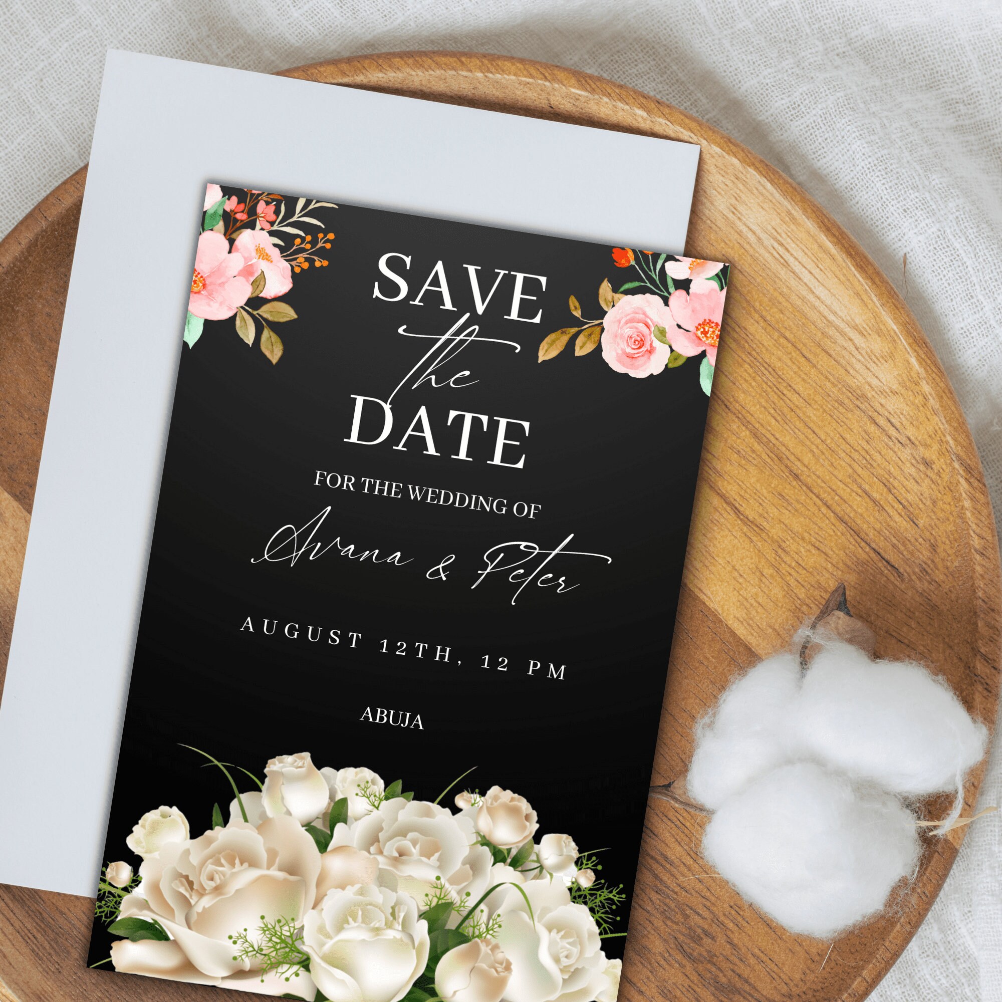 Printable Wedding Invitation Canvas Editable Wedding Invite Etsy