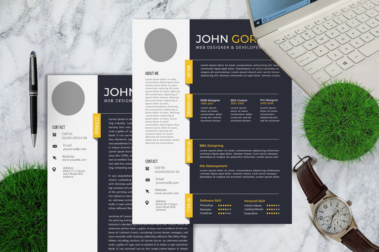 Elegant Resume Template Minimalist CV Template Stylish - Etsy
