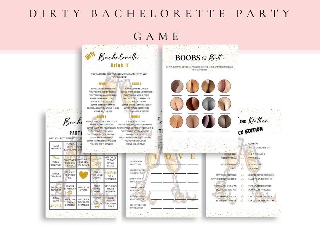 Dirty Bachelorette Party Games Printable, Adult Party Games, Dirty ...