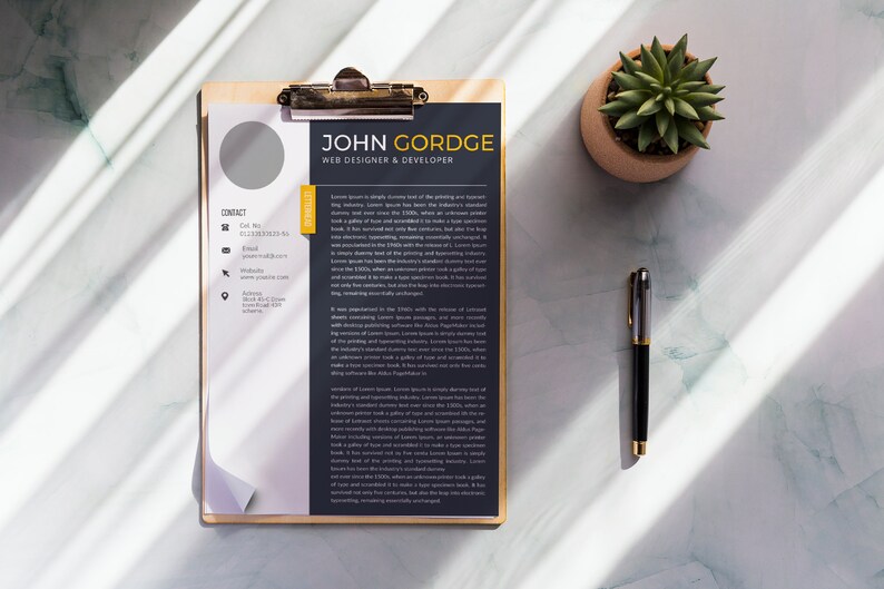 Elegant Resume Template Minimalist CV Template Stylish - Etsy