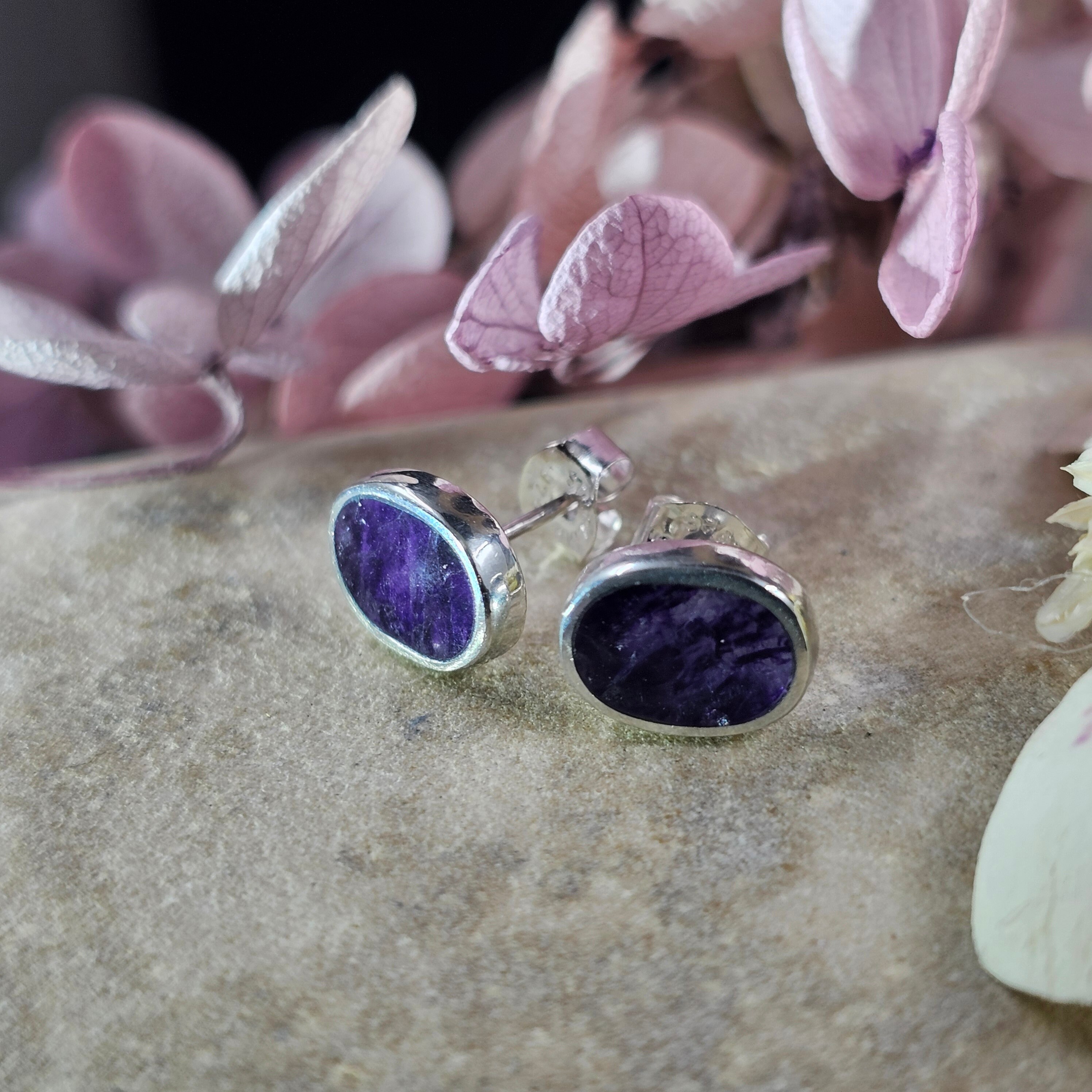Blue John Blue John Stud Earrings Blue John Studs Blue Etsy