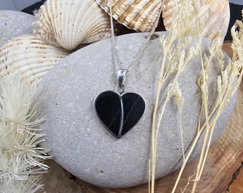 Whitby Jet Heart Shaped Pendant | Whitby Jet Necklace | Whitby Jet | Celtic Jewellery | Handmade Pendant | Necklace