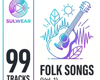 DMCA-fri folkmusik | 99 akustiska låtar på engelska | Royaltyfritt mysigt bakgrundsljud för vloggar och poddar