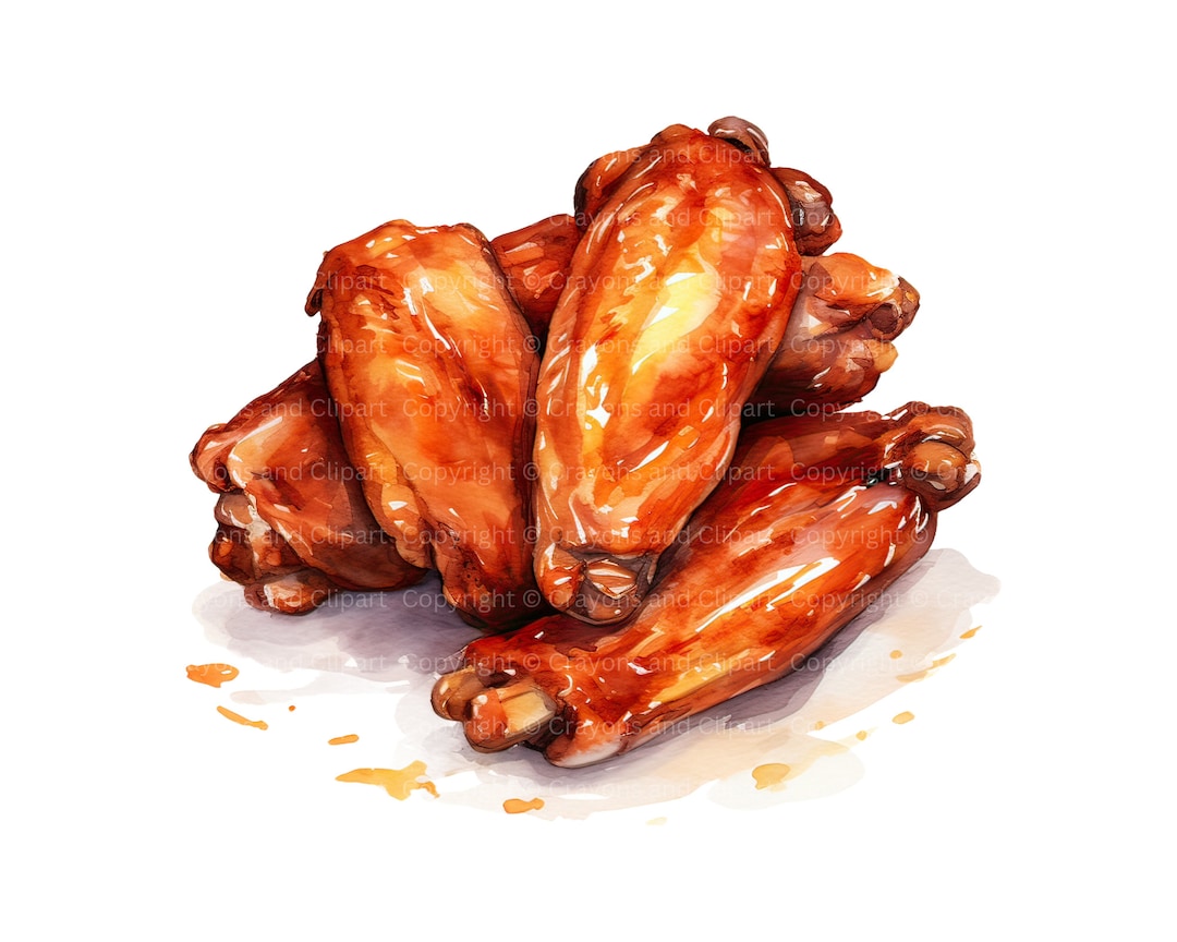 16 Chicken Wing Clipart Instant Download Commercial Use Watercolor ...