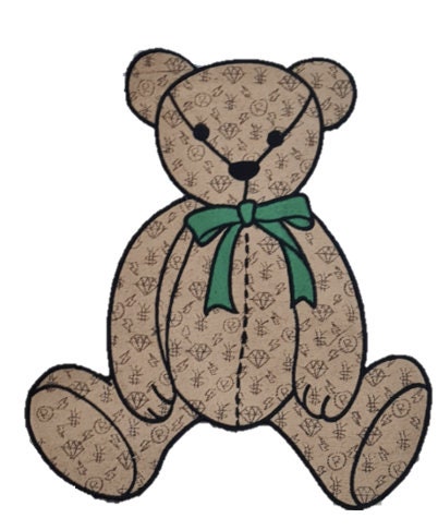 Little Luxuries Designs Teddy Bear Shaped Louis Vuitton Style Damier Keychain/Bag Charm (with Strap)