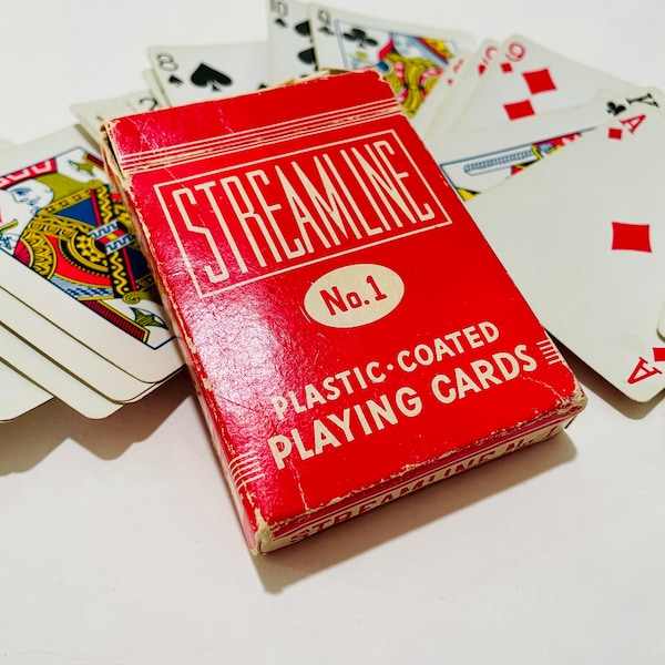 Vintage Streamline #1 Plastic Coated Playing Cards