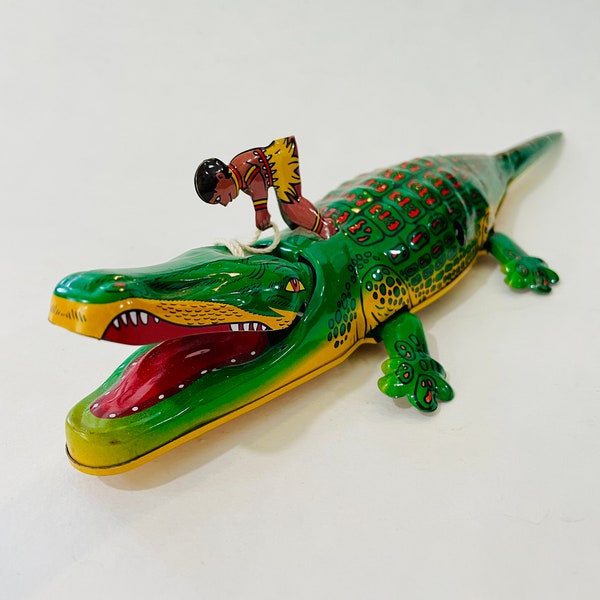 Jungle Boy and Croc Wind Up Tin Toy Schylling