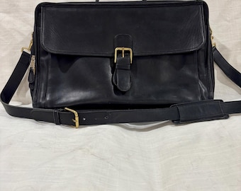 Vintage Coach 5180 Black Leather Briefcase-metropolitan Brief Bag