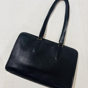 90’s OLD COACH TOTEBAG Vintage 1990's Coach Bleeker Tote - Navy With White