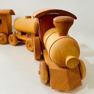 Handcarved Wood Train Set