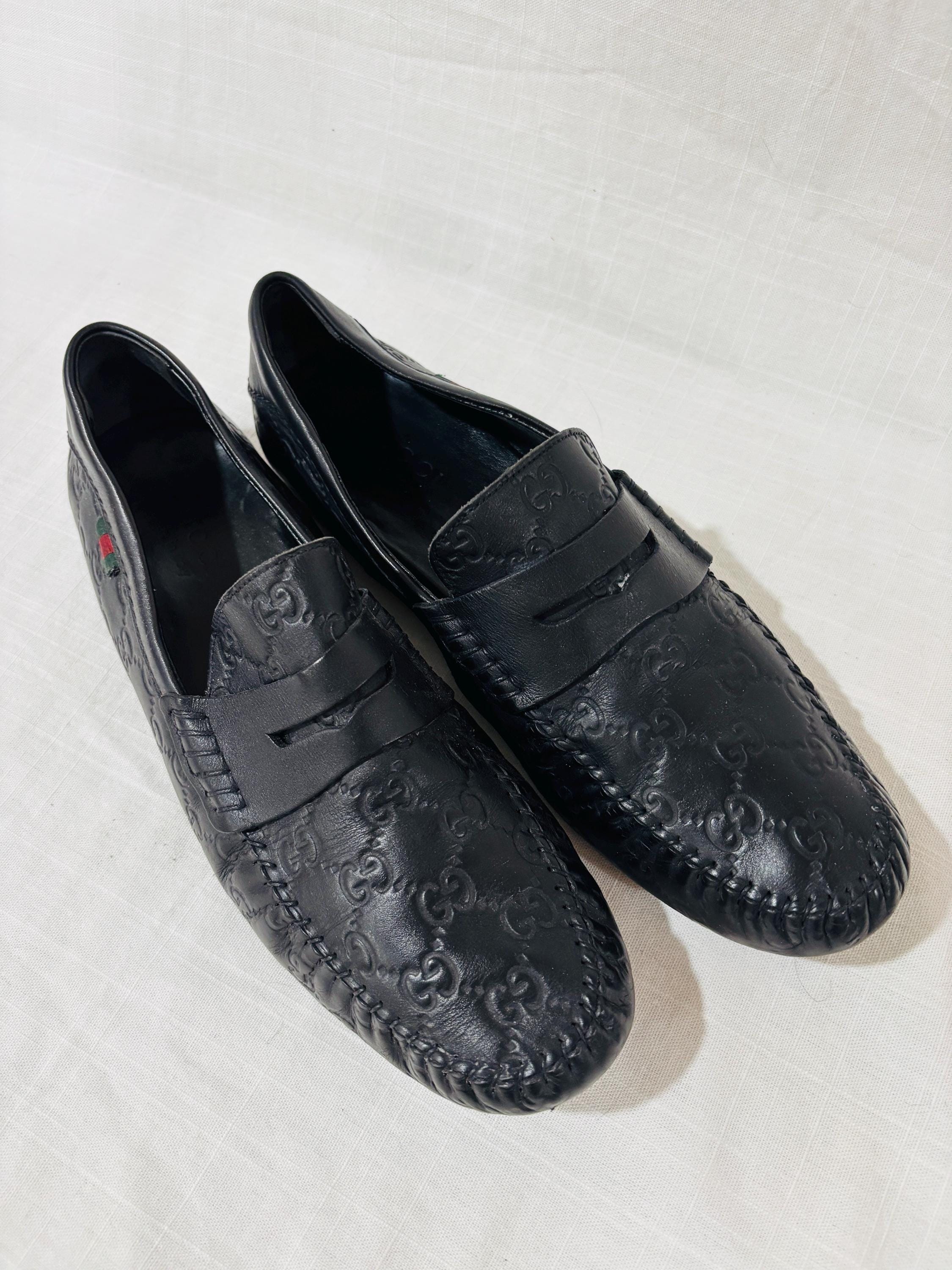 Gucci Black Leather Driving Loafers Men’s 10.5D Made in Italy $825 Mens Black Gucci Leather Bit Loafers Sz 7.5 G / 8.5 D  main image 4