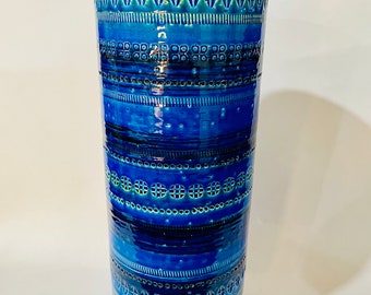 Large Bitossi Rimini Blu Vase Designed by Aldo Londi