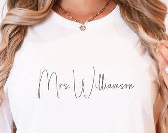 Personalized Bride Shirt Newlywed Shirt Honeymoon Shirt, Bride Gift, Bridal Shower Gift