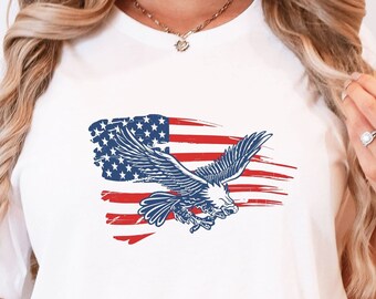 Bald Eagle Shirt, Eagle Flag Shirt, Patriotic Eagle Shirt, Patriotic Gift [PA1002]