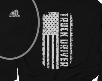 Truck Driver Flag Sweatshirt, Trucker Shirt, Trucker Gift, Trucking Shirt, Truck Driving Shirt, Truck Driver Gift [OD1004]