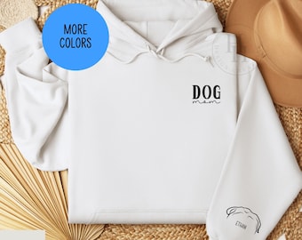 Personalized Dog Mom Hoodie, Custom Dog Mom Hoodie, Dog Ear Hoodie Sweatshirt, Dog Mom Gift, Gift for Dog Mom, Dog Lover Hoodie Gift