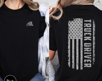 Truck Driver Flag Shirt, Trucker Shirt, Trucker Gift, Trucking Hoodie, Truck Driving Shirt, Truck Driver Gift, Trucker Sweatshirt [OD1003]