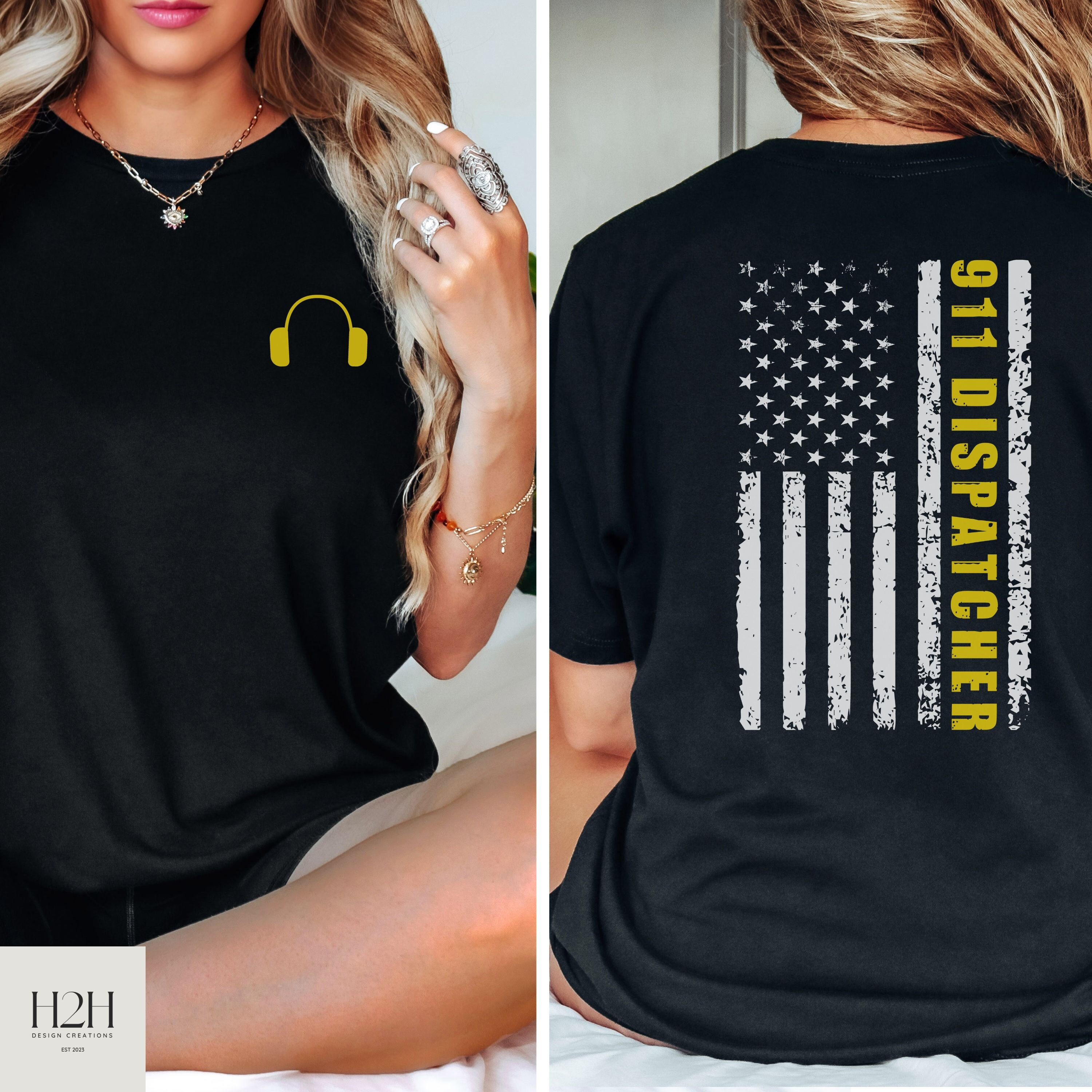 911 Dispatcher Shirt, Dispatcher Flag Shirt, Gift for 911 Dispatcher, First Responder Shirt [FRT1001]