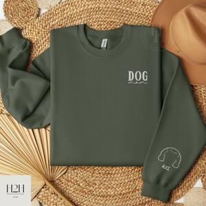 Personalized Dog Mom Sweatshirt, Custom Dog Mom Sweatshirt, Dog Ear Sweatshirt, Dog Mom Gift, Gift for Dog Mom