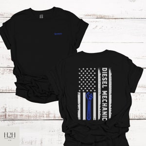 Custom Diesel Mechanic Shirt, Personalized Diesel Mechanic Tee, Diesel Mechanic Flag Tee, Diesel Mechanic Gift