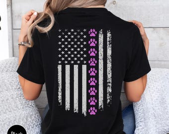 Paw Print Shirt Paw Print Flag Shirt Dog Shirt Dog Mom Shirt, Dog Mom Gift Dog Lover Gift [PD1005]