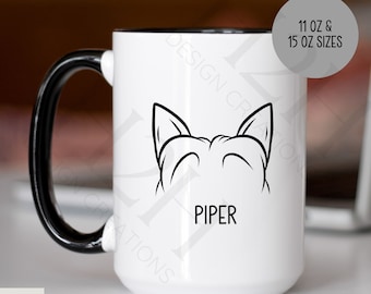 Personalized Dog Ear Mug, Custom Dog Name Mug, Dog Lover Gift, Dog Owner Gift, Custom Coffee Mug Gift, Pet Lover Mug