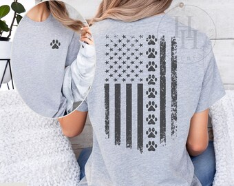 Paw Print Shirt Paw Print Flag Shirt Dog Shirt Dog Mom Shirt, Dog Mom Gift Dog Lover Gift [PD1001]