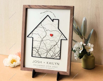 Home Sweet Home Map Print Custom Layered Sign, First Home, Home is Where the Heart Is, Map Print, Huwelijkscadeau, Paarcadeau, Verjaardagscadeau