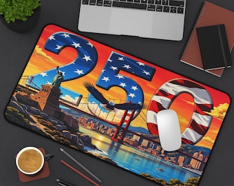 Alfombrilla de escritorio patriótica America 250: alfombrilla para teclado con la bandera de EE. UU.